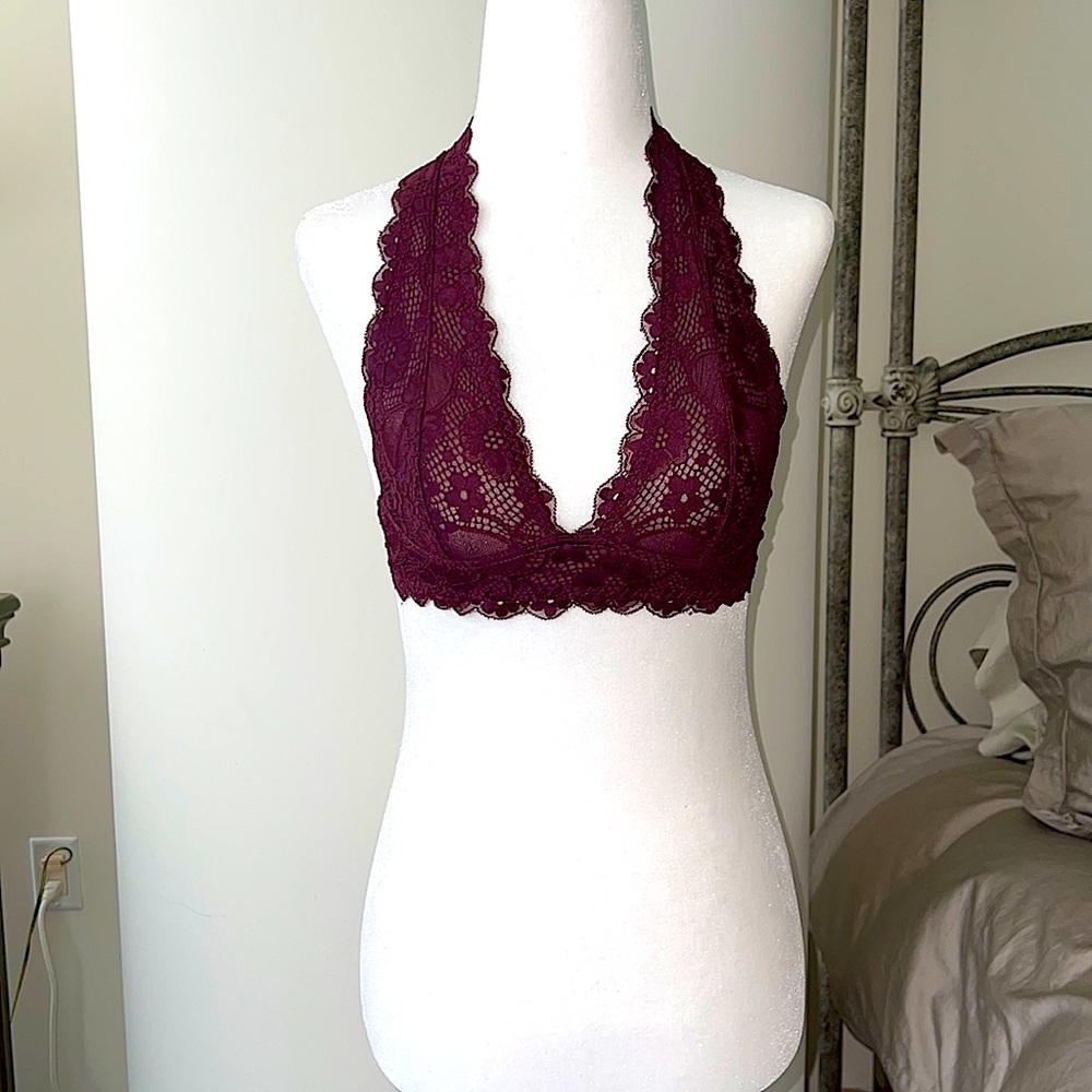 Free People Galloon Floral Lace Halter Bralette - Picture 6 of 9